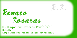 renato kosaras business card